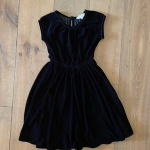 Girl's Lands End Velvet Black Dress- Size Small